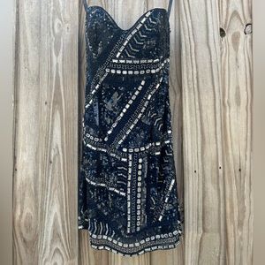 SCALA Bustier Sequin/Rhinestone Mini Cocktail Dress